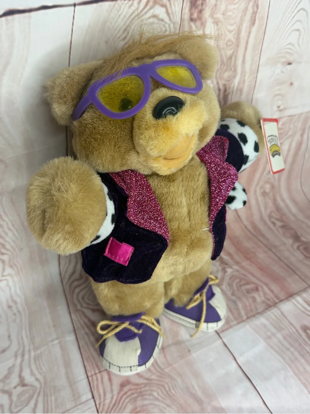 Vintage 1990 Teddy Grahams Applause Nabisco Plush Bear Sunglasses 10” Tagged